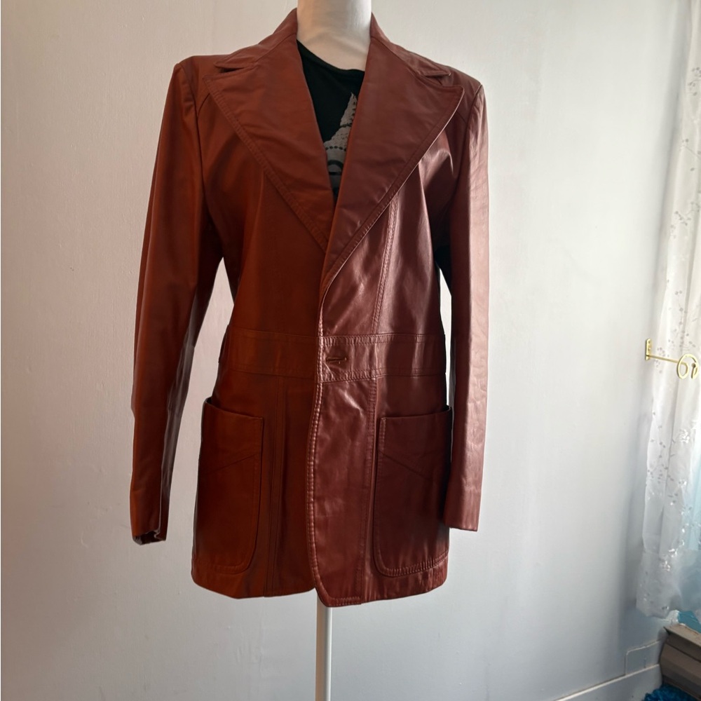 Vintage 
 Brown Leather Jacket size medium for women.